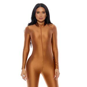 Women’s Brown Bodysuit Costume Adult Creative Cosplay Outfit DIY Coffee Jumpsuit